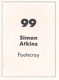 1990 Select AFL Stickers #99 Simon Atkins Back